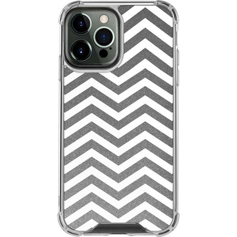 Silver Chevron iPhone 13 Pro Max Clear Case